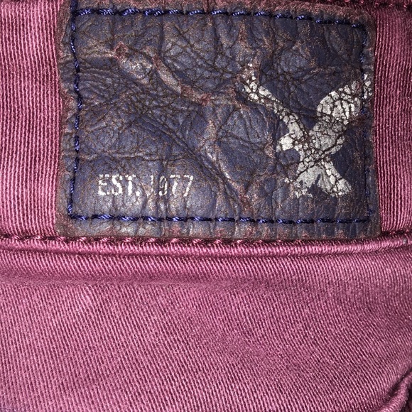 AEO x Denim Hi-Rise Jeggings (Burgundy) - Picture 3 of 3